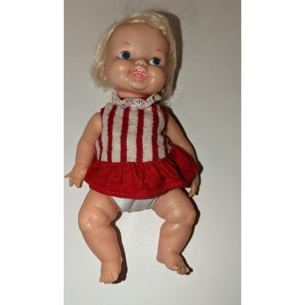 Vintage 9" 1970 Ideal Belly Button Doll Original Dress